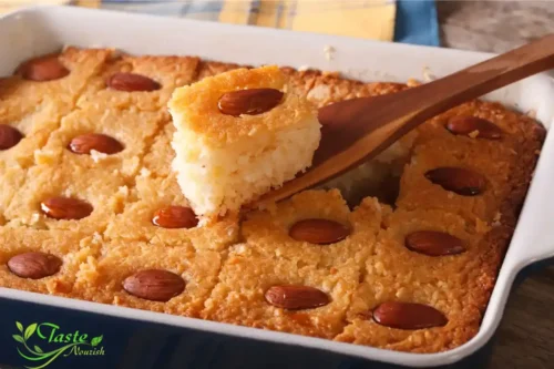 Basbousa with Cream | The Irresistible Semolina Cake You Need to Know